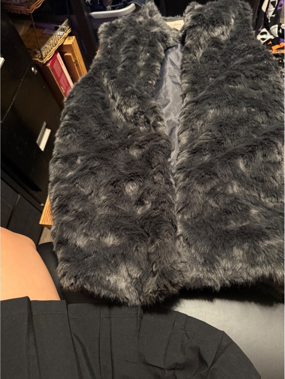 Forever 21 Women's Faux Fur Vest in Dark Gray